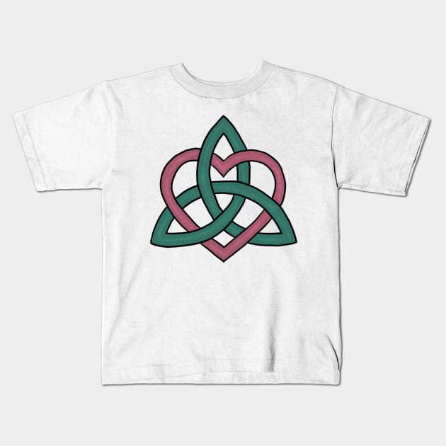 Celtic Knot Heart (sparkle) Kids T-Shirt by Serene Twilight